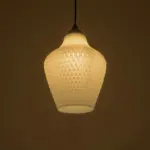 GLOBOSTAR® SKLO 206-0023 Μοντέρνο Κρεμαστό Φωτιστικό Οροφής με Ντουί 1 x E27 AC 220-240V IP20 - Λευκό - Μ22 x Π22 x Υ31cm - Image 3