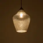 GLOBOSTAR® SKLO 206-0024 Μοντέρνο Κρεμαστό Φωτιστικό Οροφής με Ντουί 1 x E27 AC 220-240V IP20 - Μαύρο Φιμέ - Μ22 x Π22 x Υ31cm - Image 3