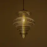 GLOBOSTAR® CORTE 206-0028 Μοντέρνο Κρεμαστό Φωτιστικό Οροφής με Ντουί 1 x E27 AC 220-240V IP20 - Μαύρο Φιμέ - Μ25 x Π25 x Υ30cm - Image 3
