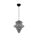 GLOBOSTAR® CORTE 206-0028 Μοντέρνο Κρεμαστό Φωτιστικό Οροφής με Ντουί 1 x E27 AC 220-240V IP20 - Μαύρο Φιμέ - Μ25 x Π25 x Υ30cm - Image 4