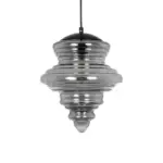 GLOBOSTAR® CORTE 206-0028 Μοντέρνο Κρεμαστό Φωτιστικό Οροφής με Ντουί 1 x E27 AC 220-240V IP20 - Μαύρο Φιμέ - Μ25 x Π25 x Υ30cm - Image 5