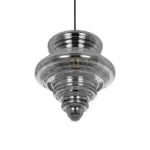 GLOBOSTAR® CORTE 206-0028 Μοντέρνο Κρεμαστό Φωτιστικό Οροφής με Ντουί 1 x E27 AC 220-240V IP20 - Μαύρο Φιμέ - Μ25 x Π25 x Υ30cm - Image 6