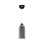GLOBOSTAR® TUBE 206-0030 Μοντέρνο Κρεμαστό Φωτιστικό Οροφής με Ντουί 1 x E27 AC 220-240V IP20 - Μαύρο Φιμέ - Μ10 x Π10 x Υ24cm - Image 4