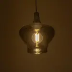 GLOBOSTAR® OVOCE 206-0032 Μοντέρνο Κρεμαστό Φωτιστικό Οροφής με Ντουί 1 x E27 AC 220-240V IP20 - Μαύρο Φιμέ - Μ20 x Π20 x Υ22cm - Image 3