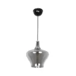 GLOBOSTAR® OVOCE 206-0032 Μοντέρνο Κρεμαστό Φωτιστικό Οροφής με Ντουί 1 x E27 AC 220-240V IP20 - Μαύρο Φιμέ - Μ20 x Π20 x Υ22cm - Image 4