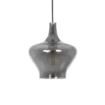 GLOBOSTAR® OVOCE 206-0032 Μοντέρνο Κρεμαστό Φωτιστικό Οροφής με Ντουί 1 x E27 AC 220-240V IP20 - Μαύρο Φιμέ - Μ20 x Π20 x Υ22cm - Image 5