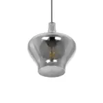 GLOBOSTAR® OVOCE 206-0032 Μοντέρνο Κρεμαστό Φωτιστικό Οροφής με Ντουί 1 x E27 AC 220-240V IP20 - Μαύρο Φιμέ - Μ20 x Π20 x Υ22cm - Image 6