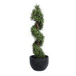 GloboStar® Artificial Garden VEGAS 20702 Διακοσμητικό Πολυεστερικό Τσιμεντένιο Κασπώ Γλάστρα - Flower Pot Μαύρο Φ45 x Υ28cm - Image 6