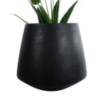 GloboStar® Artificial Garden TIJUANA 20704 Διακοσμητικό Πολυεστερικό Τσιμεντένιο Κασπώ Γλάστρα - Flower Pot Μαύρο Φ82 x Υ90cm - Image 5