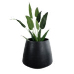 GloboStar® Artificial Garden TIJUANA 20704 Διακοσμητικό Πολυεστερικό Τσιμεντένιο Κασπώ Γλάστρα - Flower Pot Μαύρο Φ82 x Υ90cm - Image 6