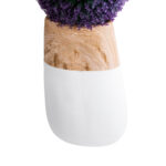 GloboStar® Artificial Garden PANDORA 20706 Επιδαπέδιο Πολυεστερικό Τσιμεντένιο Κασπώ Γλάστρα - Flower Pot Λευκό με Καφέ Μ45 x Π40 x Υ72cm - Image 4