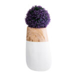 GloboStar® Artificial Garden PANDORA 20706 Επιδαπέδιο Πολυεστερικό Τσιμεντένιο Κασπώ Γλάστρα - Flower Pot Λευκό με Καφέ Μ45 x Π40 x Υ72cm - Image 6