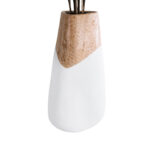 GloboStar® Artificial Garden PANDORA 20707 Επιδαπέδιο Πολυεστερικό Τσιμεντένιο Κασπώ Γλάστρα - Flower Pot Λευκό με Καφέ Μ49 x Π45 x Υ90cm - Image 3