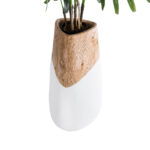 GloboStar® Artificial Garden PANDORA 20707 Επιδαπέδιο Πολυεστερικό Τσιμεντένιο Κασπώ Γλάστρα - Flower Pot Λευκό με Καφέ Μ49 x Π45 x Υ90cm - Image 4