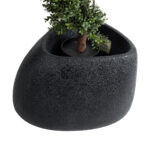 GloboStar® Artificial Garden CHLOE 20708 Επιδαπέδιο Πολυεστερικό Τσιμεντένιο Κασπώ Γλάστρα - Flower Pot Μαύρο Μ60 x Π55 x Υ43cm - Image 4