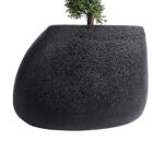 GloboStar® Artificial Garden CHLOE 20708 Επιδαπέδιο Πολυεστερικό Τσιμεντένιο Κασπώ Γλάστρα - Flower Pot Μαύρο Μ60 x Π55 x Υ43cm - Image 5