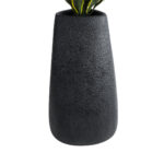 GloboStar® Artificial Garden CHLOE 20709 Επιδαπέδιο Πολυεστερικό Τσιμεντένιο Κασπώ Γλάστρα - Flower Pot Μαύρο Μ45 x Π49 x Υ90cm - Image 3