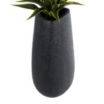 GloboStar® Artificial Garden CHLOE 20709 Επιδαπέδιο Πολυεστερικό Τσιμεντένιο Κασπώ Γλάστρα - Flower Pot Μαύρο Μ45 x Π49 x Υ90cm - Image 4