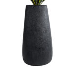GloboStar® Artificial Garden CHLOE 20709 Επιδαπέδιο Πολυεστερικό Τσιμεντένιο Κασπώ Γλάστρα - Flower Pot Μαύρο Μ45 x Π49 x Υ90cm - Image 5