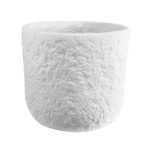 GloboStar® Artificial Garden MALVEN 20710 Επιδαπέδιο Πολυεστερικό Τσιμεντένιο Κασπώ Γλάστρα - Flower Pot Λευκό Φ31 x Υ28cm - Image 2