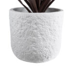 GloboStar® Artificial Garden MALVEN 20710 Επιδαπέδιο Πολυεστερικό Τσιμεντένιο Κασπώ Γλάστρα - Flower Pot Λευκό Φ31 x Υ28cm - Image 3