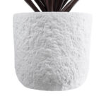 GloboStar® Artificial Garden MALVEN 20710 Επιδαπέδιο Πολυεστερικό Τσιμεντένιο Κασπώ Γλάστρα - Flower Pot Λευκό Φ31 x Υ28cm - Image 5