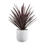 GloboStar® Artificial Garden MALVEN 20710 Επιδαπέδιο Πολυεστερικό Τσιμεντένιο Κασπώ Γλάστρα - Flower Pot Λευκό Φ31 x Υ28cm - Image 6