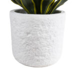 GloboStar® Artificial Garden MALVEN 20711 Επιδαπέδιο Πολυεστερικό Τσιμεντένιο Κασπώ Γλάστρα - Flower Pot Λευκό Φ25 x Υ23cm - Image 3