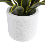 GloboStar® Artificial Garden MALVEN 20711 Επιδαπέδιο Πολυεστερικό Τσιμεντένιο Κασπώ Γλάστρα - Flower Pot Λευκό Φ25 x Υ23cm - Image 4