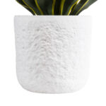 GloboStar® Artificial Garden MALVEN 20711 Επιδαπέδιο Πολυεστερικό Τσιμεντένιο Κασπώ Γλάστρα - Flower Pot Λευκό Φ25 x Υ23cm - Image 5