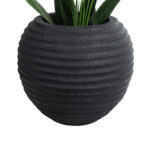 GloboStar® Artificial Garden ILAEIRA 20712 Επιδαπέδιο Πολυεστερικό Τσιμεντένιο Κασπώ Γλάστρα - Flower Pot Μαύρο Φ71 x Υ64cm - Image 3
