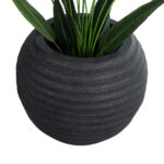 GloboStar® Artificial Garden ILAEIRA 20712 Επιδαπέδιο Πολυεστερικό Τσιμεντένιο Κασπώ Γλάστρα - Flower Pot Μαύρο Φ71 x Υ64cm - Image 4