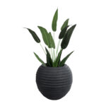 GloboStar® Artificial Garden ILAEIRA 20712 Επιδαπέδιο Πολυεστερικό Τσιμεντένιο Κασπώ Γλάστρα - Flower Pot Μαύρο Φ71 x Υ64cm - Image 6