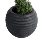 GloboStar® Artificial Garden ILAEIRA 20713 Επιδαπέδιο Πολυεστερικό Τσιμεντένιο Κασπώ Γλάστρα - Flower Pot Μαύρο Φ58 x Υ53cm - Image 5