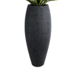 GloboStar® Artificial Garden NASHVILLE 20714 Επιδαπέδιο Πολυεστερικό Τσιμεντένιο Κασπώ Γλάστρα - Flower Pot Μαύρο Φ45 x Υ114cm - Image 3