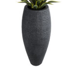 GloboStar® Artificial Garden NASHVILLE 20714 Επιδαπέδιο Πολυεστερικό Τσιμεντένιο Κασπώ Γλάστρα - Flower Pot Μαύρο Φ45 x Υ114cm - Image 4