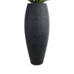 GloboStar® Artificial Garden NASHVILLE 20714 Επιδαπέδιο Πολυεστερικό Τσιμεντένιο Κασπώ Γλάστρα - Flower Pot Μαύρο Φ45 x Υ114cm - Image 5