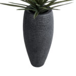 GloboStar® Artificial Garden NASHVILLE 20715 Επιδαπέδιο Πολυεστερικό Τσιμεντένιο Κασπώ Γλάστρα - Flower Pot Μαύρο Φ35 x Υ85cm - Image 4