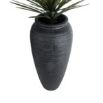 GloboStar® Artificial Garden OLYMPIA 20717 Επιδαπέδιο Πολυεστερικό Τσιμεντένιο Κασπώ Γλάστρα - Flower Pot Μαύρο Φ55 x Υ120cm - Image 4