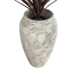 GloboStar® Artificial Garden IRISH 20721 Επιδαπέδιο Πολυεστερικό Τσιμεντένιο Κασπώ Γλάστρα - Flower Pot Λευκό με Μπεζ Φ55 x Υ90cm - Image 4