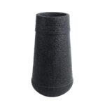GloboStar® Artificial Garden JAKLIN 20723 Επιδαπέδιο Πολυεστερικό Τσιμεντένιο Κασπώ Γλάστρα - Flower Pot Μαύρο Φ34 x Υ62cm - Image 2