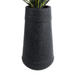 GloboStar® Artificial Garden JAKLIN 20723 Επιδαπέδιο Πολυεστερικό Τσιμεντένιο Κασπώ Γλάστρα - Flower Pot Μαύρο Φ34 x Υ62cm - Image 3