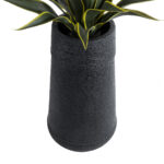 GloboStar® Artificial Garden JAKLIN 20723 Επιδαπέδιο Πολυεστερικό Τσιμεντένιο Κασπώ Γλάστρα - Flower Pot Μαύρο Φ34 x Υ62cm - Image 4