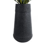 GloboStar® Artificial Garden JAKLIN 20723 Επιδαπέδιο Πολυεστερικό Τσιμεντένιο Κασπώ Γλάστρα - Flower Pot Μαύρο Φ34 x Υ62cm - Image 5