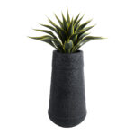 GloboStar® Artificial Garden JAKLIN 20723 Επιδαπέδιο Πολυεστερικό Τσιμεντένιο Κασπώ Γλάστρα - Flower Pot Μαύρο Φ34 x Υ62cm - Image 6