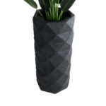 GloboStar® Artificial Garden GENOVA 20724 Επιδαπέδιο Πολυεστερικό Τσιμεντένιο Κασπώ Γλάστρα - Flower Pot Μαύρο Φ40 x Υ90cm - Image 4