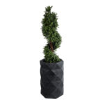 GloboStar® Artificial Garden GENOVA 20725 Επιδαπέδιο Πολυεστερικό Τσιμεντένιο Κασπώ Γλάστρα - Flower Pot Μαύρο Φ40 x Υ90cm - Image 6