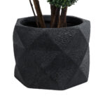 GloboStar® Artificial Garden GENOVA 20726 Επιδαπέδιο Πολυεστερικό Τσιμεντένιο Κασπώ Γλάστρα - Flower Pot Μαύρο Φ40 x Υ30cm - Image 3