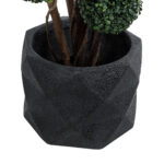 GloboStar® Artificial Garden GENOVA 20726 Επιδαπέδιο Πολυεστερικό Τσιμεντένιο Κασπώ Γλάστρα - Flower Pot Μαύρο Φ40 x Υ30cm - Image 4