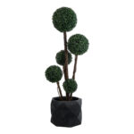 GloboStar® Artificial Garden GENOVA 20726 Επιδαπέδιο Πολυεστερικό Τσιμεντένιο Κασπώ Γλάστρα - Flower Pot Μαύρο Φ40 x Υ30cm - Image 6